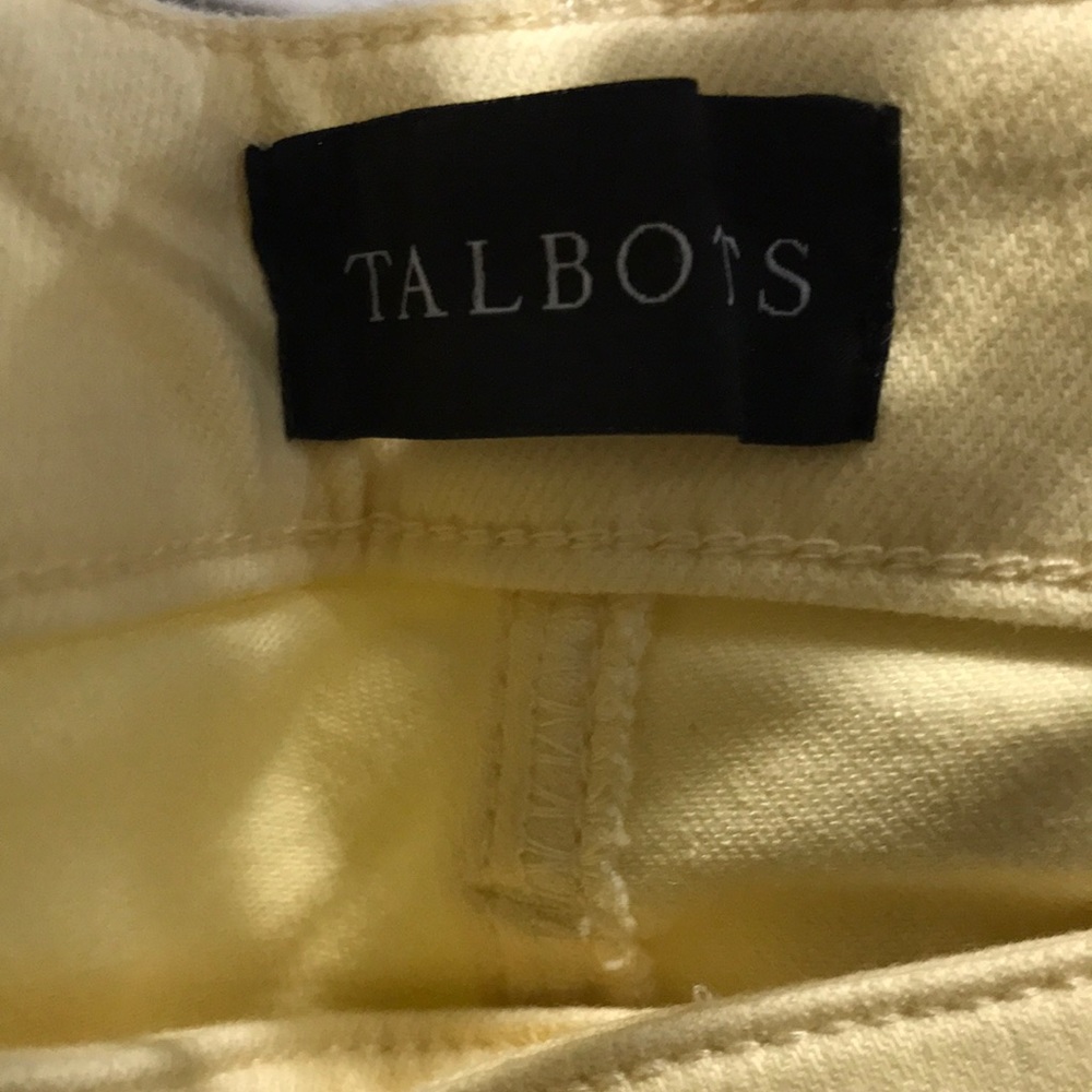Talbots women Straight Leg Crop Jean At Waits Size 14  Light Yellow Color - Picture 5 of 10